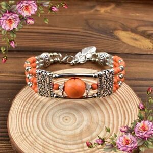 Classic Bohemian bead Bracelet Made
Of Fake Turquoise‎